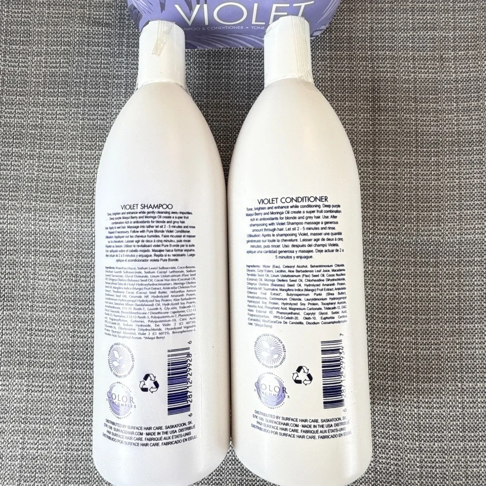Jumbo Surface Violet Shampoo and Conditioner Duo Liter Set Purple Toning 33.8oz